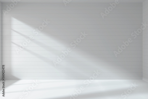 Empty white room made with flat horizontal white planks © alexus
