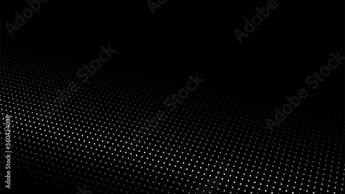 Grid on dark background. 3d perspective wireframe. Big data. Technology background. Abstract background. Connecting dots and lines. 3D rendering.
