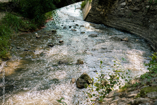 Rocky detail of flowing river