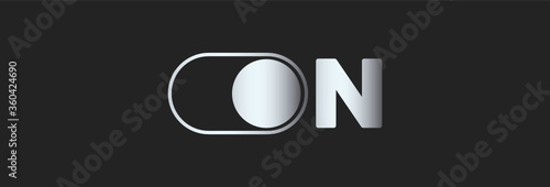 On and power toggle switch button. Minimal design switch button logo. 