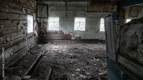 Ruin of an old wooden house which is more than 300 years old photo