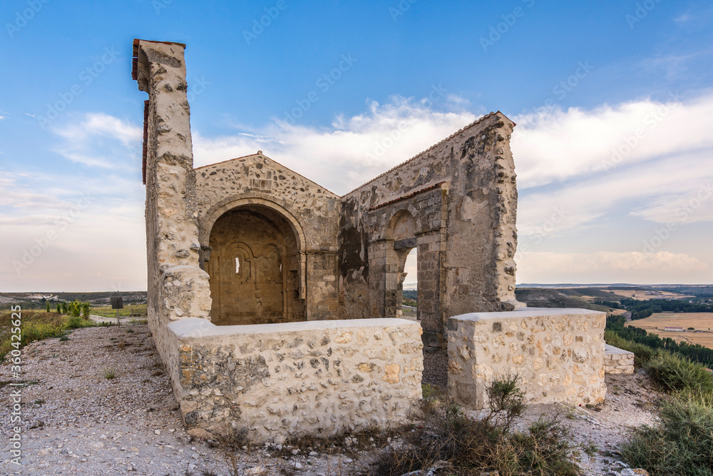 Hermitage of San Miguel de Sacramenia in the town of Sacramenia in the province of Segovia, currently only ruins remain (Spain)