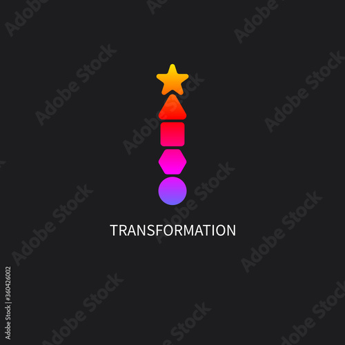 Transformation icon, coach, evolution, development