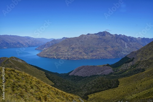 Stunning views from Ben Lomond Summit hiking trail in South Island, New Zealand