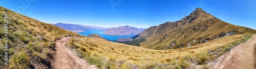 Stunning views from Ben Lomond Summit hiking trail in South Island, New Zealand