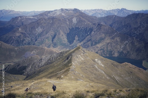 Stunning views from Ben Lomond Summit hiking trail in South Island, New Zealand
