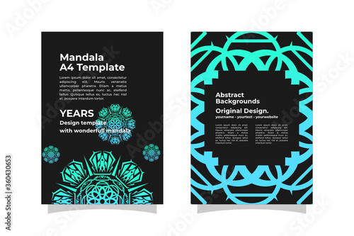 Modern luxury mandala template  great for invitation  flyer  abstract background  or other  ready to use  editable group and printed. A4 size vector.