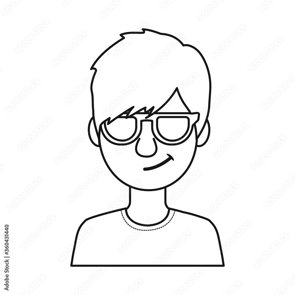 Isolated object of guy and contempt sign. Collection of guy and glasses stock symbol for web. Isolated object of guy and contempt sign. Collection of guy and glasses stock symbol for web.