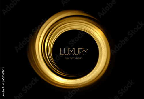 Abstract shiny color gold wave design element