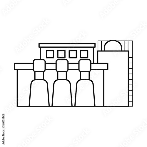 Isolated object of factory and manufacture sign. Set of factory and city vector icon for stock.
