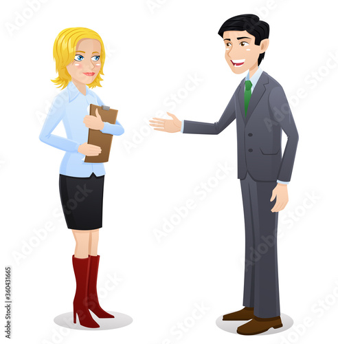 Business people talking - vector illustration