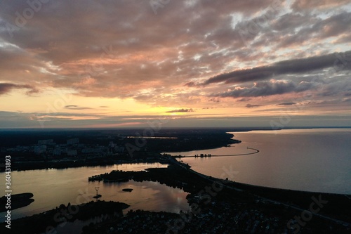 sunset over the sea