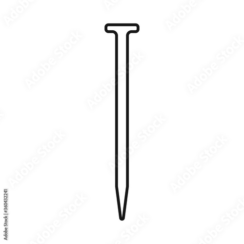 Isolated object of nail and instrument symbol. Graphic of nail and pin stock symbol for web.