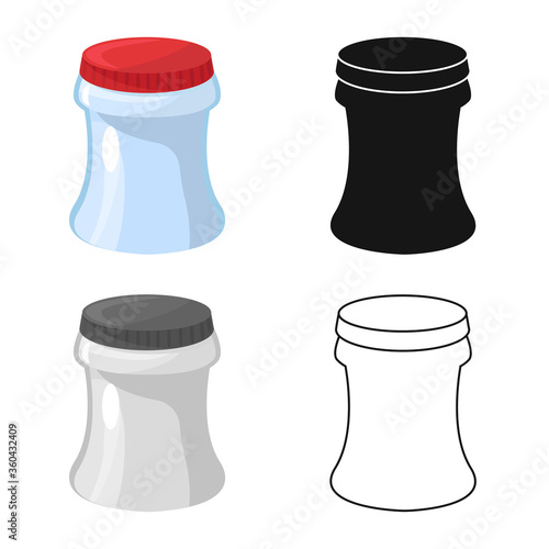 Isolated object of container and soda icon. Set of container and nonalcoholic vector icon for stock.