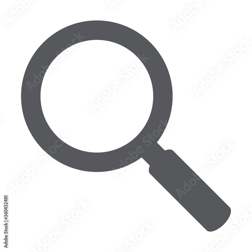 Black magnifying glass icon isolated on white background. Search icon in flat style. Magnifying glass icon for search and zoom symbol, sign, ui and magnifier logo. Modern magnifying glass vector