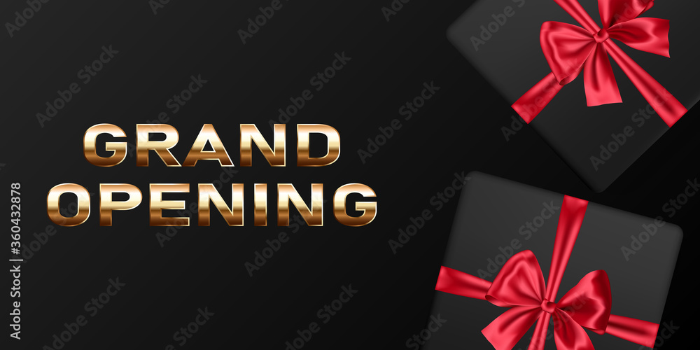 Grand opening vector banner. Festive template for opening ceremony Grand opening vector banner. Festive template for opening ceremony