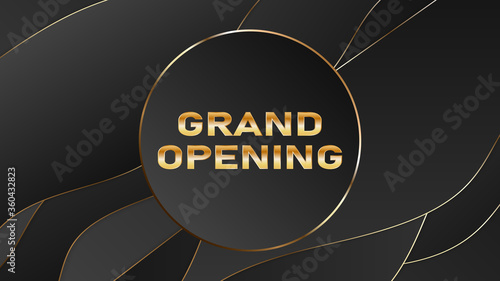 Grand opening vector banner. Festive template for opening ceremony