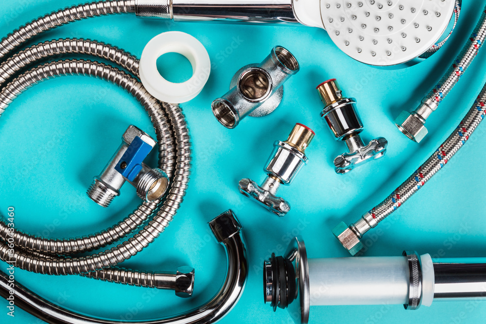 different plumbing fixtures for use in the bathroom and toilet room, in