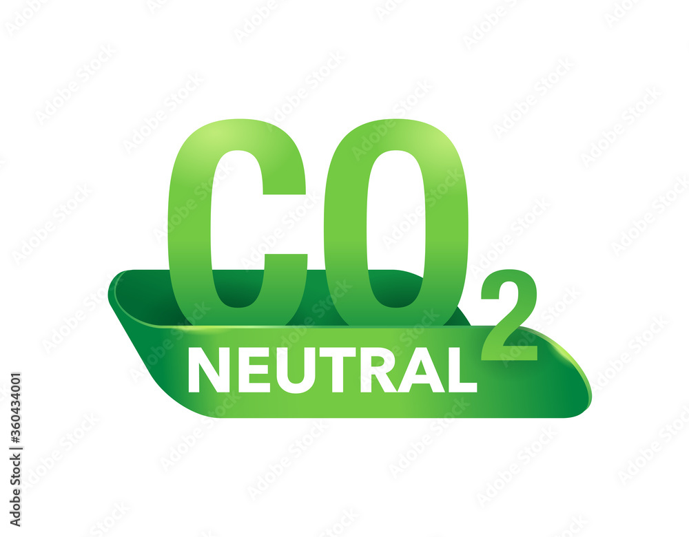 CO2 neutral green stamp (net zero carbon footprint) - no air atmosphere pollution - industrial production eco-friendly isolated sign in creative modern decoration CO2 neutral green stamp (net zero carbon footprint) - no air atmosphere pollution - industrial production eco-friendly isolated sign in creative modern decoration