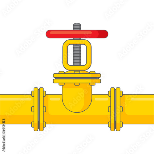 Gate valve of gas pipeline engineering communications - vector isolated picture