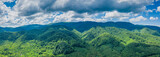 Panoramic view of the Carpathian mountains in summer aerial view