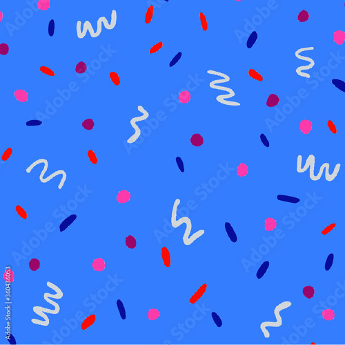 Seamless Confetti Pattern in Blue