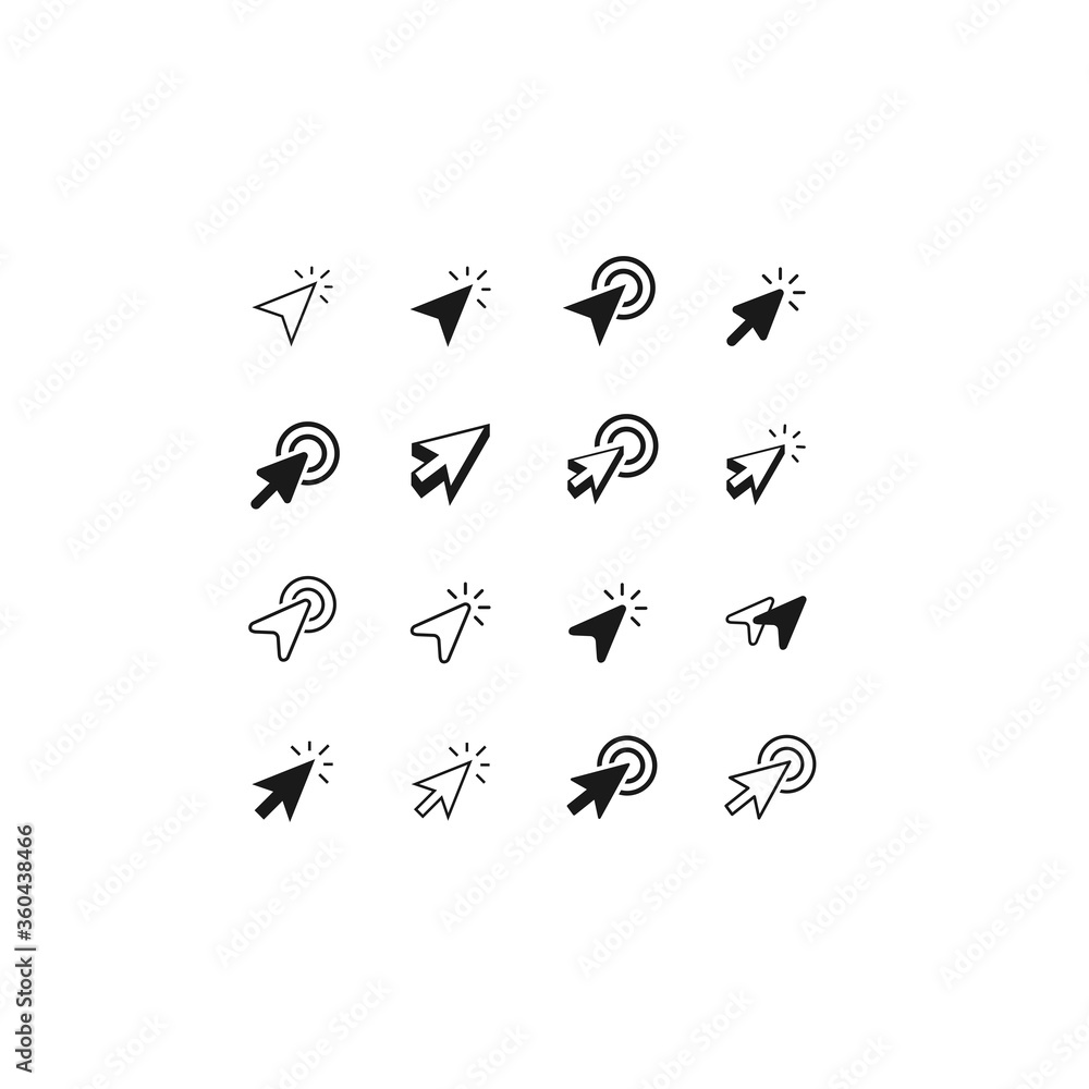 Cursor Pointer Icon Vector. Cursor Arrow Icons In a trendy flat design Cursor Pointer Icon Vector. Cursor Arrow Icons In a trendy flat design