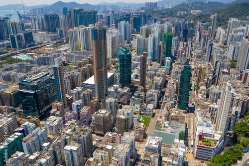 Top view of Hong Kong city