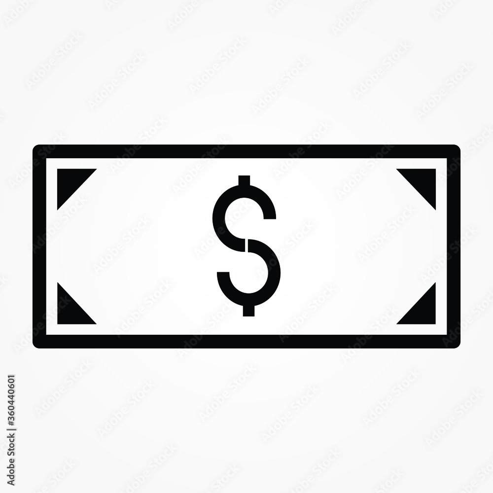 Cash money Icon in trendy flat style isolated on white background. Money symbol for your web site design, logo, app, UI. Vector illustration, EPS10. Cash money Icon in trendy flat style isolated on white background. Money symbol for your web site design, logo, app, UI. Vector illustration, EPS10.