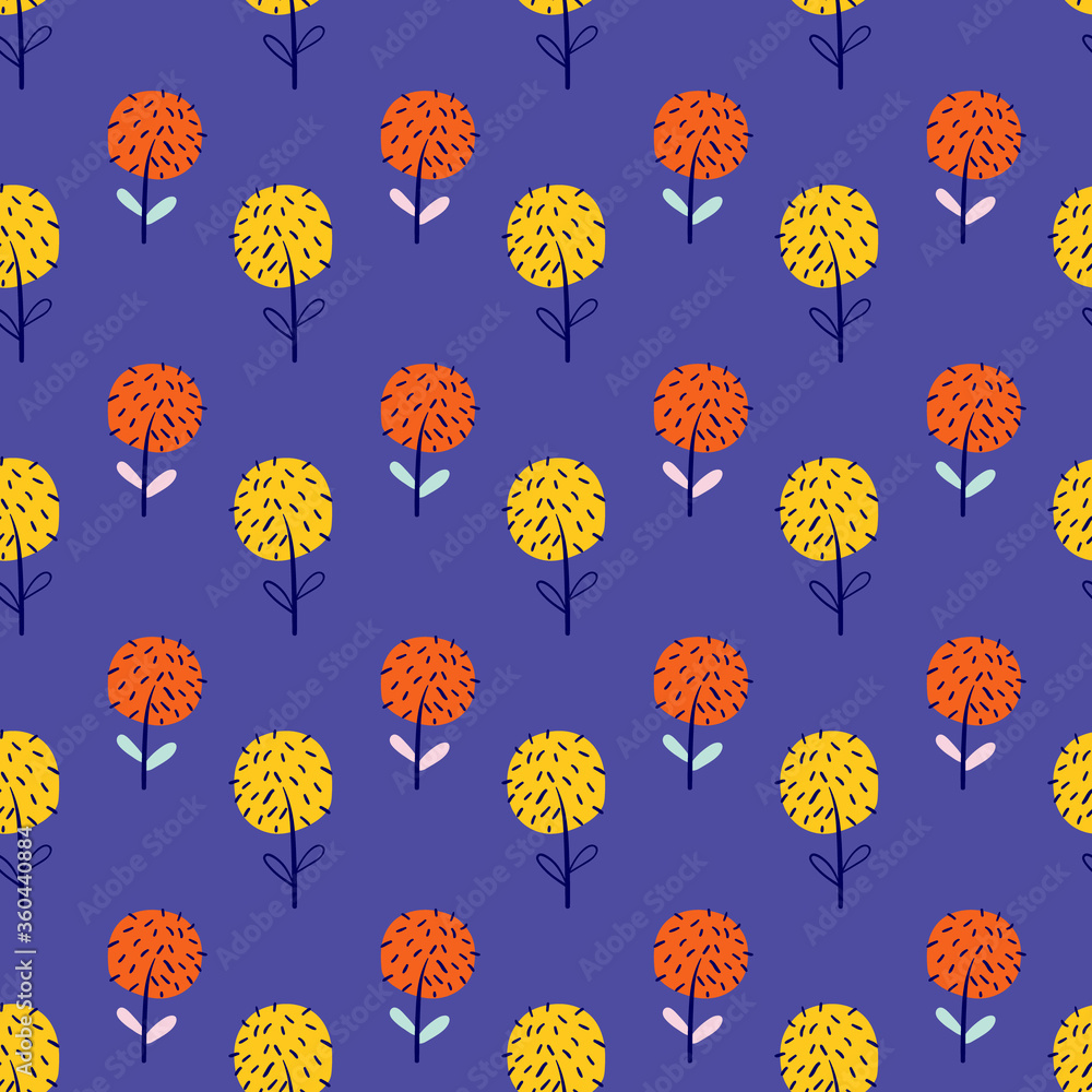 Delicate yellow flowers. graphic print. Small floral pattern Delicate yellow flowers. graphic print. Small floral pattern