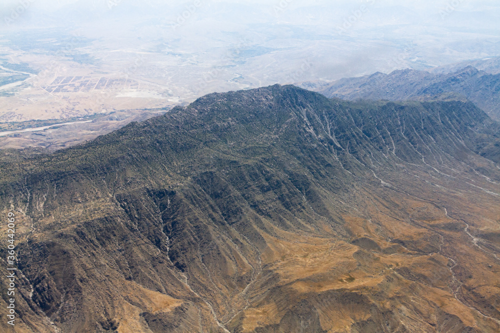 aerial view of mountains in the mountains in the Jalalabad region, Afghanistan