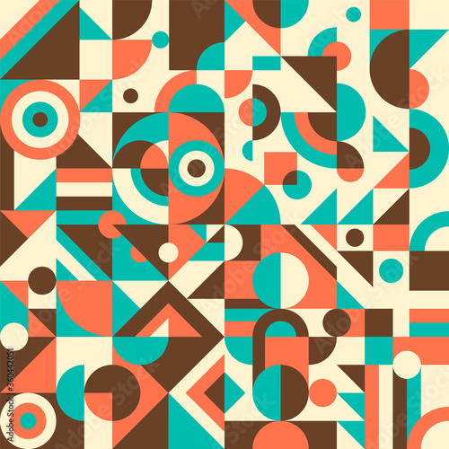 Geometric abstraction in retro style. Vector illustration.