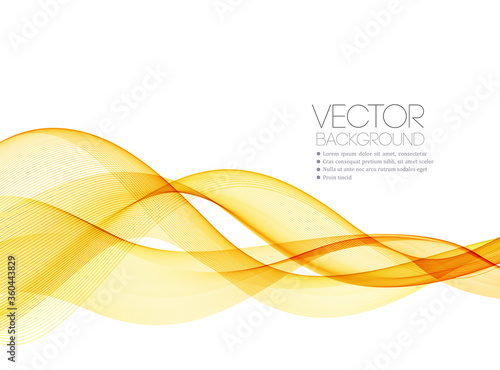 Gold color abstract transparent wave design element