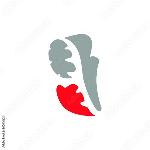 Running shoe heart symbol on white backdrop. Design element