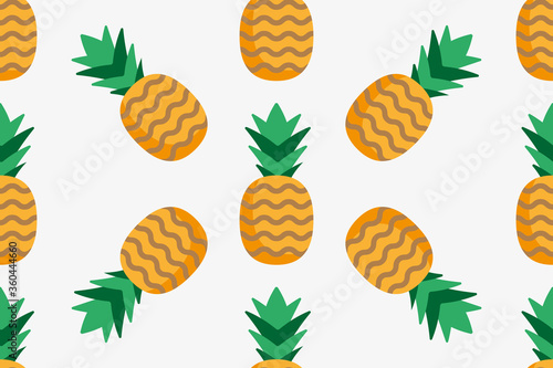 Geometric seamless pattern and pineapple