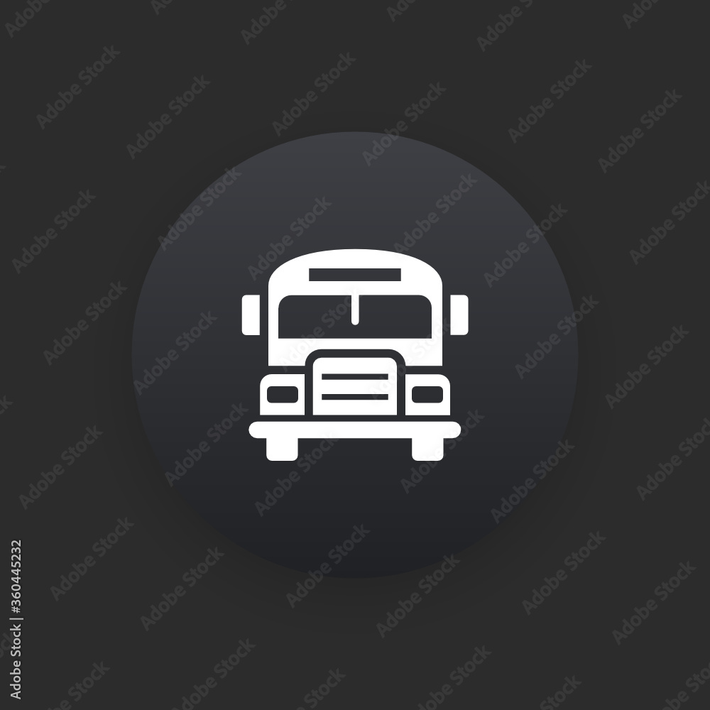 School Bus -  Matte Black Web Button