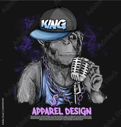 Gorilla Hip-hop style illustration