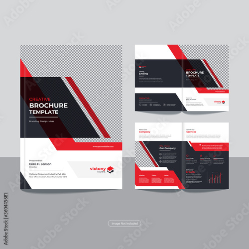 Bi-fold brochure design template for  Corporate, Business, Advertising, Marketing, Agency, Annual report cover, flyer, magazine and Internet business with professional, modern, minimal and abstract