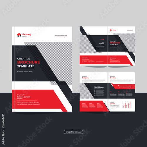Bi-fold brochure design template for  Corporate, Business, Advertising, Marketing, Agency, Annual report cover, flyer, magazine and Internet business with professional, modern, minimal and abstract