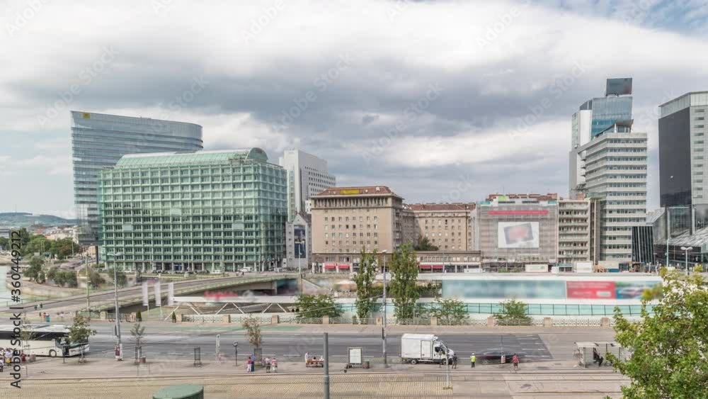 The Schwedenplatz aerial timelapse (Sweden Square) is a square in central Vienna, located at the Danube Canal and one of the most important public transport junction. Old and modern buildings around The Schwedenplatz aerial timelapse (Sweden Square) is a square in central Vienna, located at the Danube Canal and one of the most important public transport junction. Old and modern buildings around
