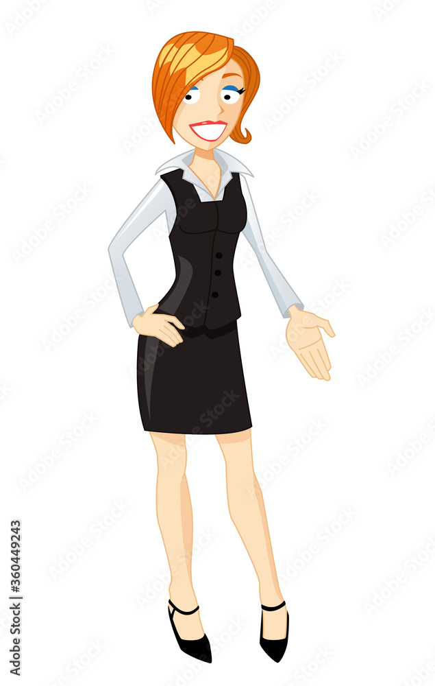 cartoon style illustration of businesswoman cartoon style illustration of businesswoman