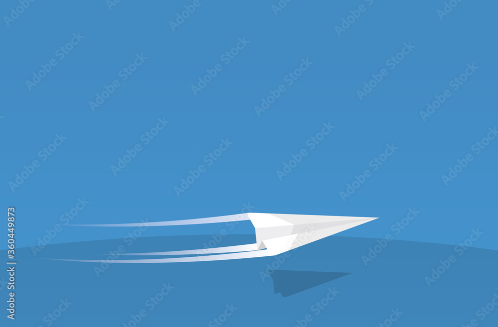 Simple paper plane flying as concept of message delivery (blue) Simple paper plane flying as concept of message delivery (blue)