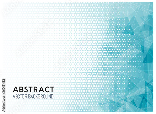 Geometric abstract background with connected triangle and dots. Structure molecule and communication. Medical, technology, science background. Vector illustration