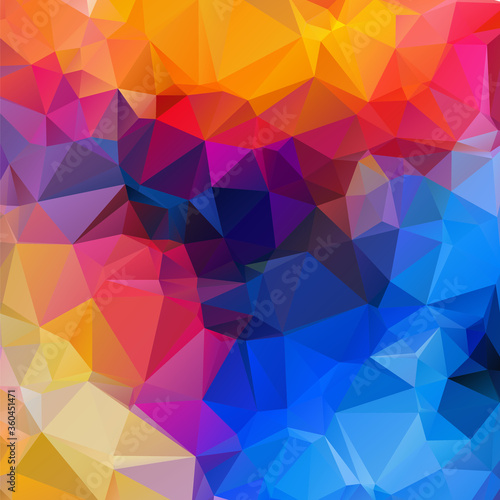 Abstract multi colored polygon  low polygon background. Transfusion of color. All the colors of the rainbow. Multicolor.Low poly style. Geometric Pattern.