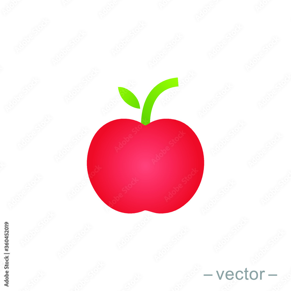 Fototapeta premium Apple vector, back to school gradient style icon. Eps 10.