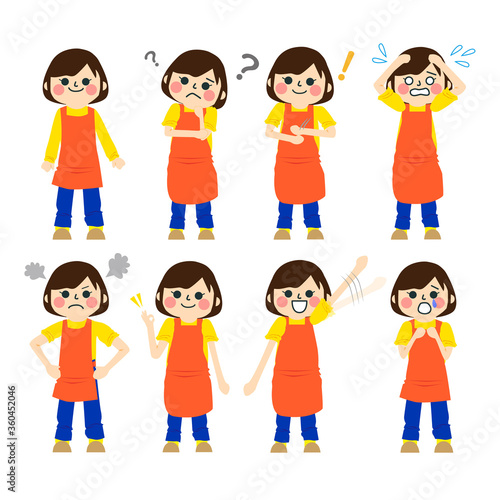 色んな表情をする女性