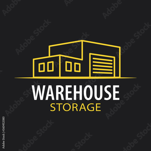 Vector logo of a warehouse for storage
