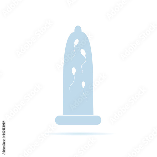 condom symbol with sperms inside vector illustration EPS10