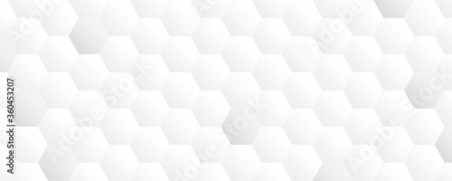 bright white abstract honeycomb banner background vector illustration EPS10 © krissikunterbunt