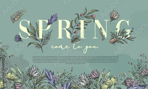 Spring come to you Floral theme Background